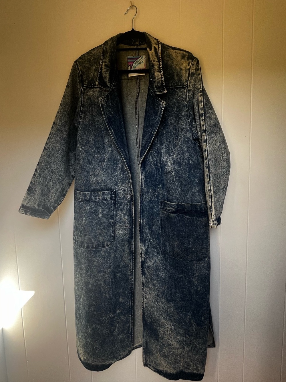 PIONEER Washed Denim Maxi Coat